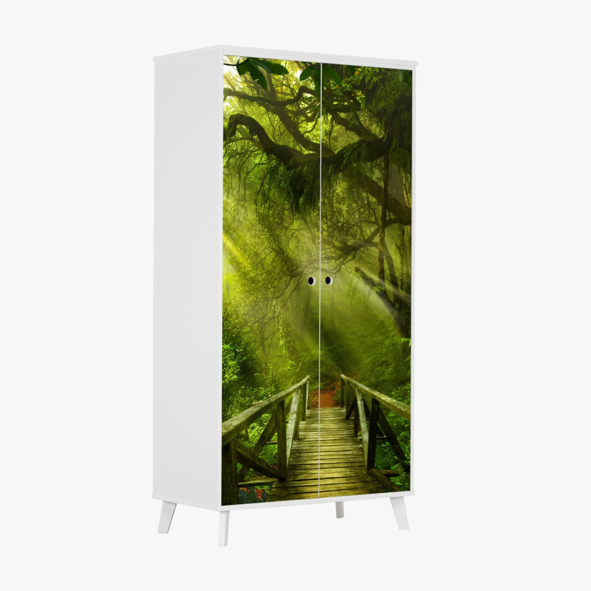 Wardrobe sticker sunlit forest pathway