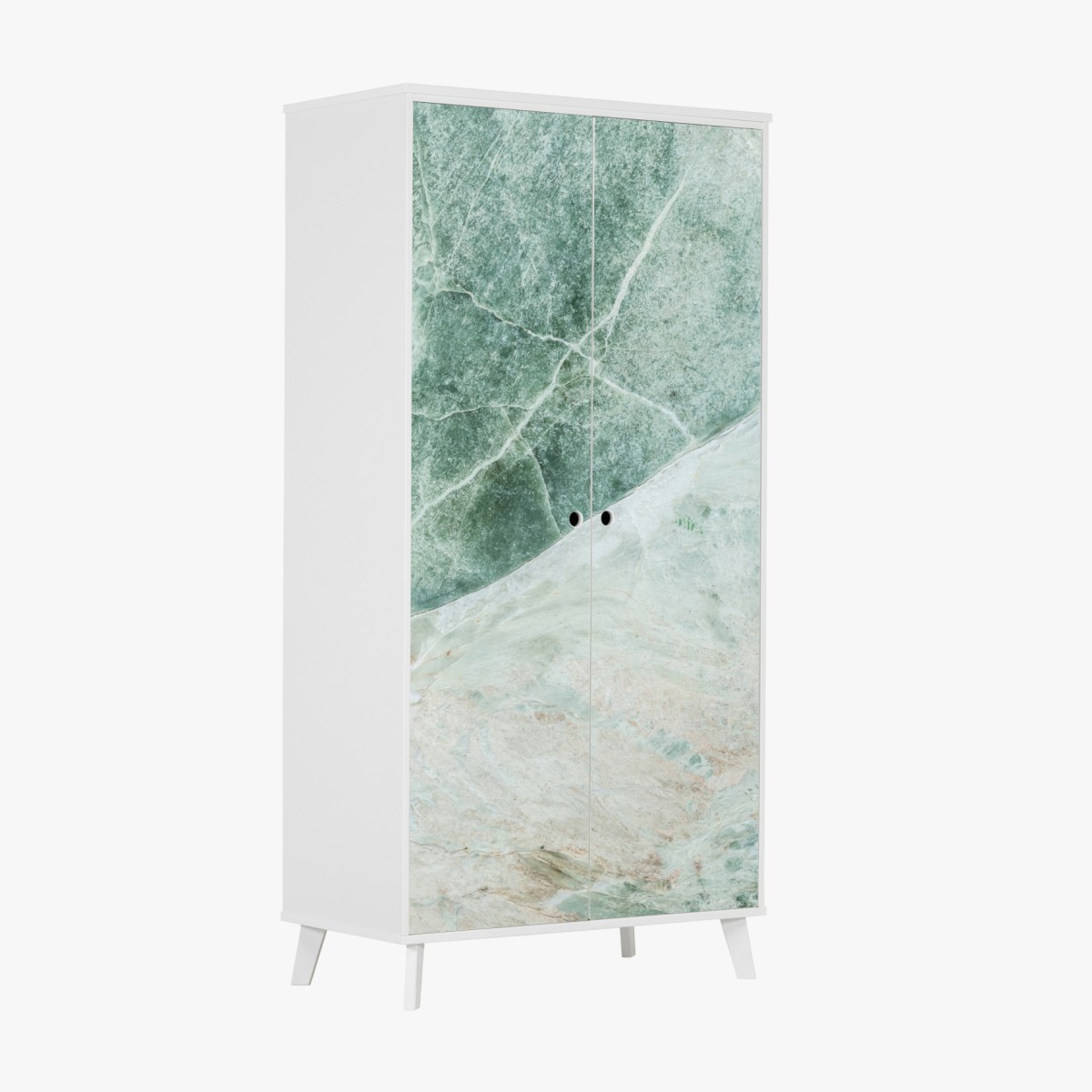 Wardrobe sticker green marble abstract texture