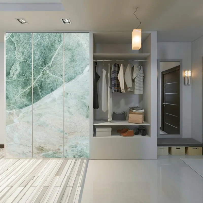 Naklejka na szafę trzy czerwone tulipany na czarnym tle – Wallissimo®