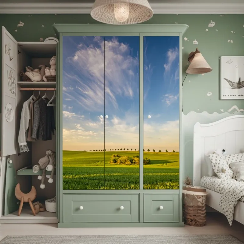 Naklejka na szafę pastelowy pop-artowy portret piękna – Wallissimo®