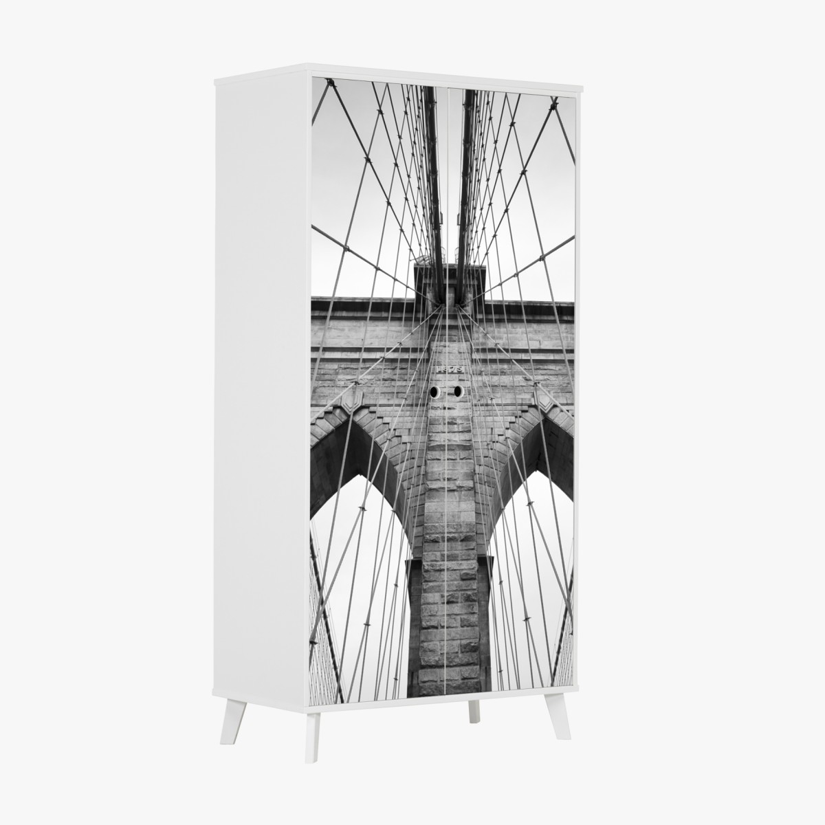 Wardrobe sticker monochrome suspension bridge architecture