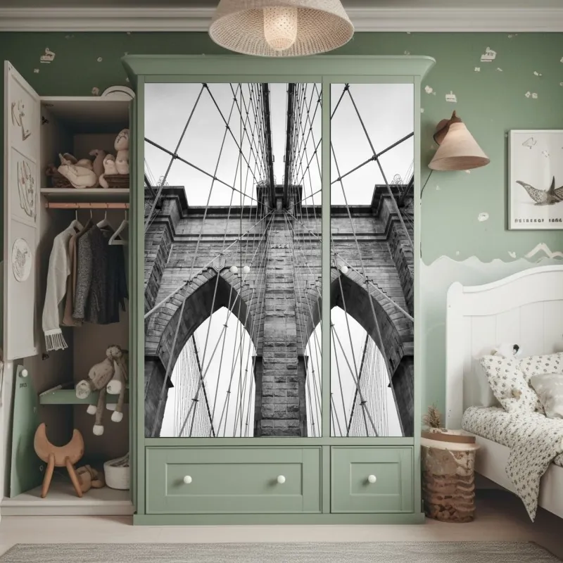 Naklejka na szafę tropikalna dżungla bujnych liści – Wallissimo®