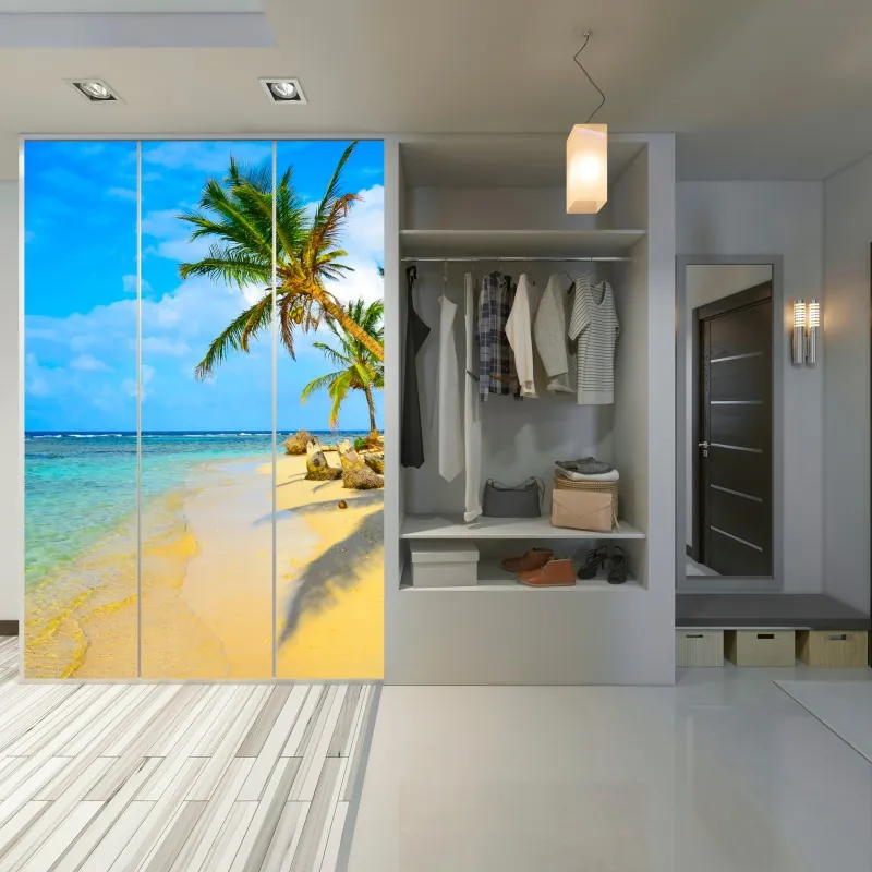 Naklejka na szafę żywa fioletowa kompozycja abstrakcyjna – Wallissimo®