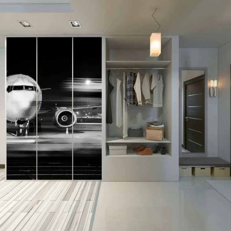 Naklejka na szafę vintage tropikalny wzór z liśćmi – Wallissimo®