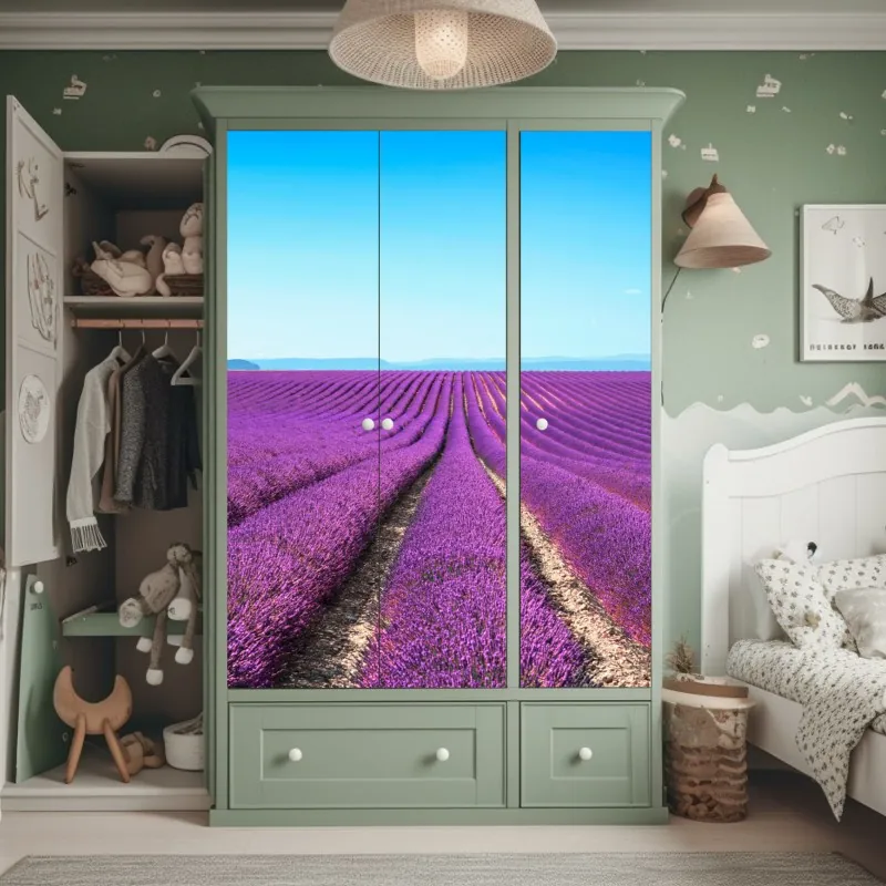 Naklejka na szafę granatowy geometryczny wzór sześcianów – Wallissimo®