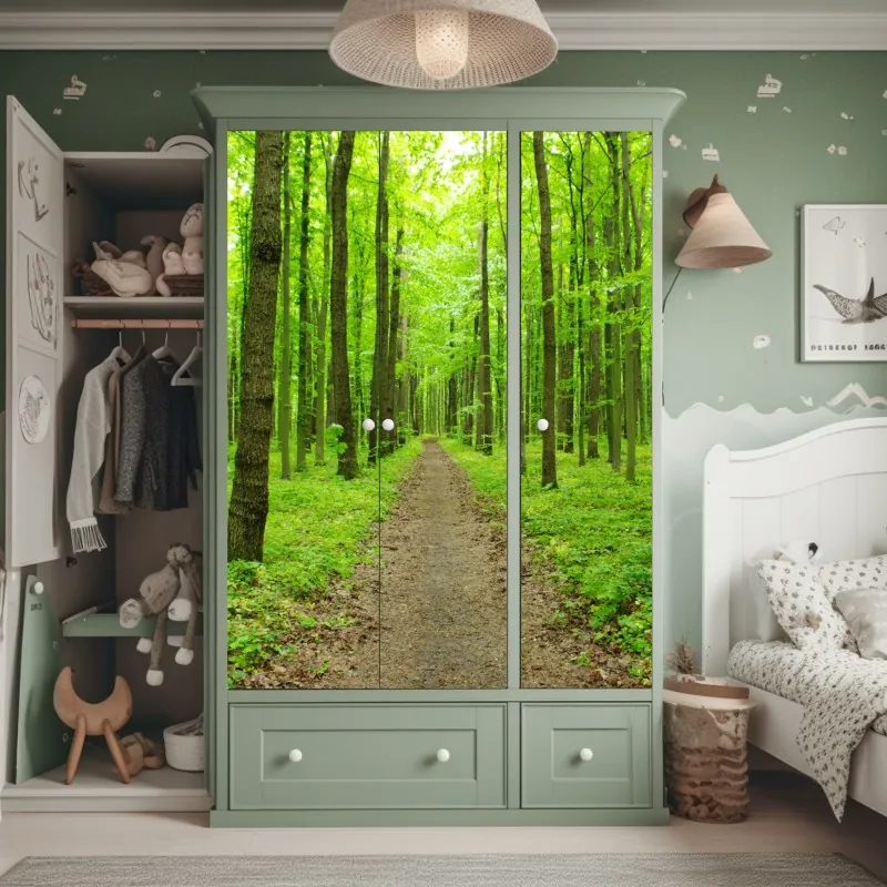 Naklejka na szafę ornamentalny złoty wzór chmur – Wallissimo®