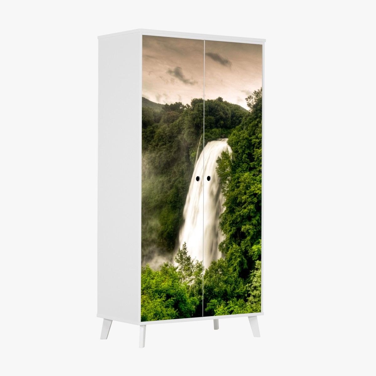 Wardrobe sticker Marmore waterfalls, Umbria: misty green landscape