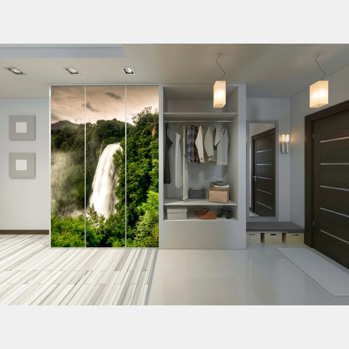 Naklejka na szafę wodospad Marmore w Umbrii: mglista zieleń – Wallissimo® Naklejka na szafę wodospad Marmore w Umbrii: mglista zieleń – Wallissimo®