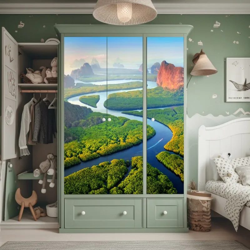 Naklejka na szafę złoty art deco łukowy wzór – Wallissimo®