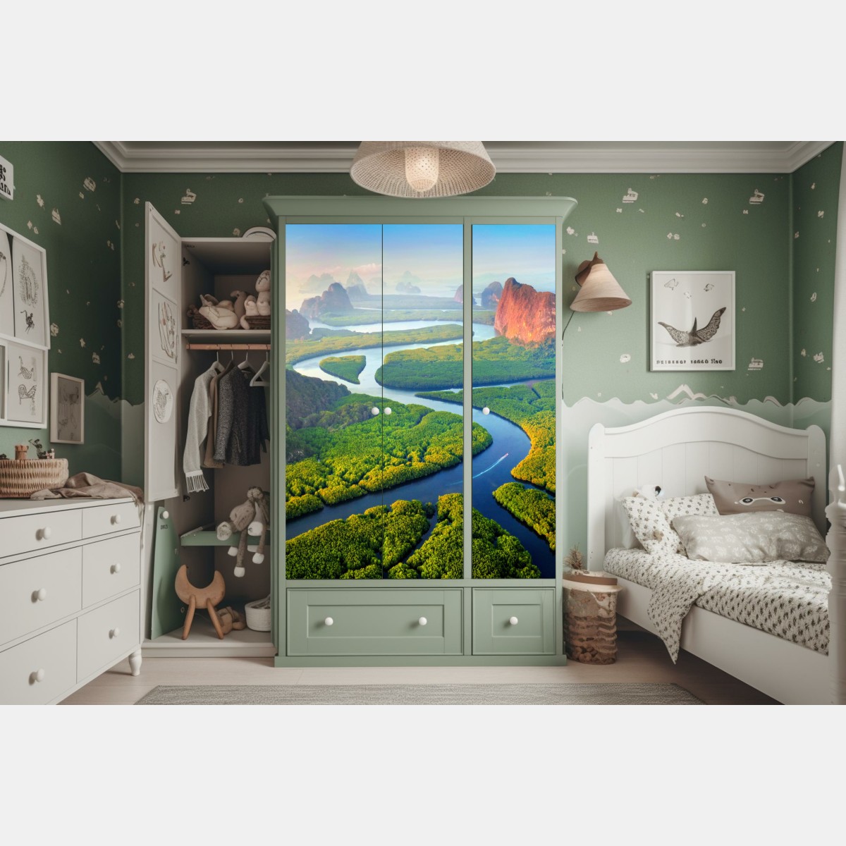 Naklejka na szafę wschód słońca nad Zatoką Phang Nga – Wallissimo® Naklejka na szafę wschód słońca nad Zatoką Phang Nga – Wallissimo®