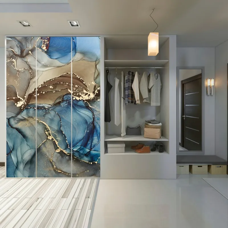 Naklejka na szafę czarno-biały wzór ze spiralami – Wallissimo®