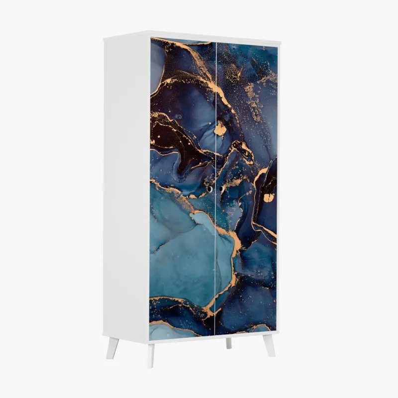 Naklejka na szafę tropikalny zachód słońca z palmami – Wallissimo®