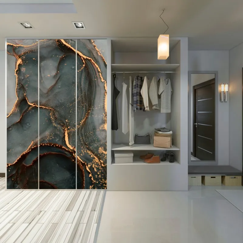 Naklejka na szafę vintage tropikalny wzór z liśćmi – Wallissimo®