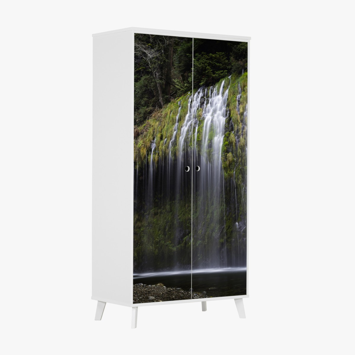 Wardrobe sticker mossy waterfall in forest