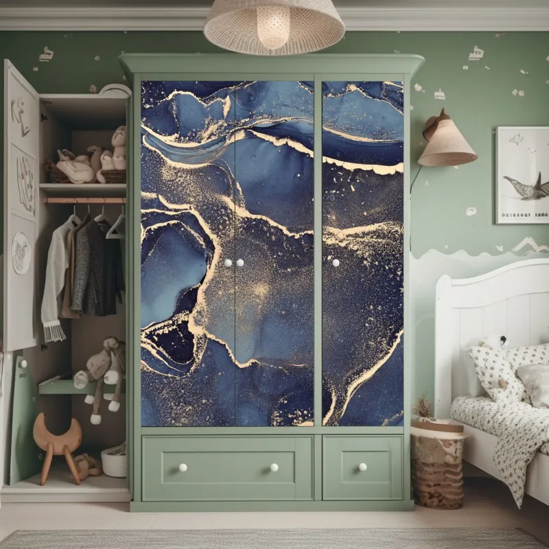 Naklejka na szafę mglisty most wiszący prowadzący w mgłę – Wallissimo®