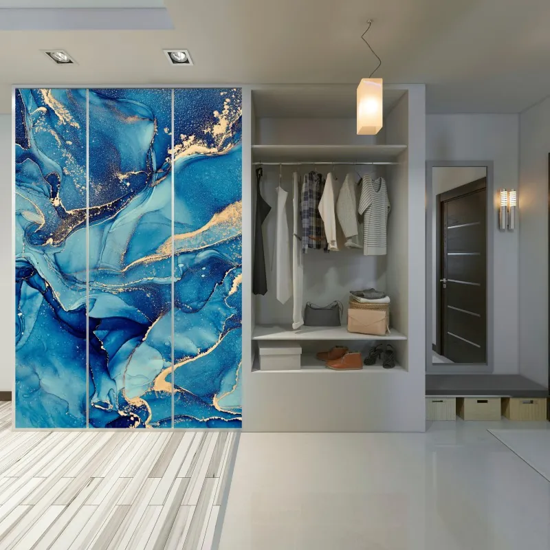 Naklejka na szafę mglisty las sosnowy – Wallissimo®