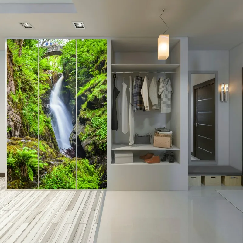 Naklejka na szafę monochromatyczna tekstura marmuru – Wallissimo®