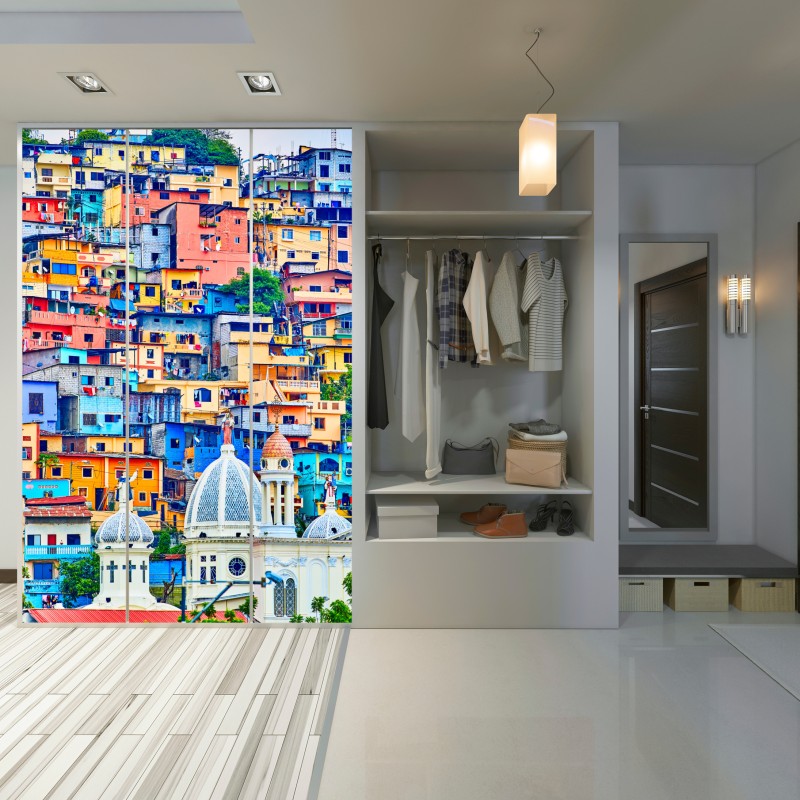 Naklejka na szafę kolorowe domy Las Peñas na wzgórzu Santa Ana, Guayaquil – Wallissimo® Naklejka na szafę kolorowe domy Las Peñas na wzgórzu Santa Ana, Guayaquil – Wallissimo®