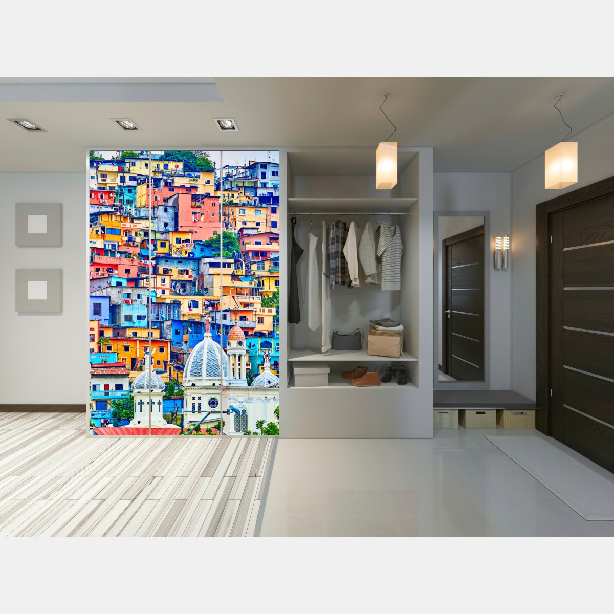 Naklejka na szafę kolorowe domy Las Peñas na wzgórzu Santa Ana, Guayaquil – Wallissimo® Naklejka na szafę kolorowe domy Las Peñas na wzgórzu Santa Ana, Guayaquil – Wallissimo®