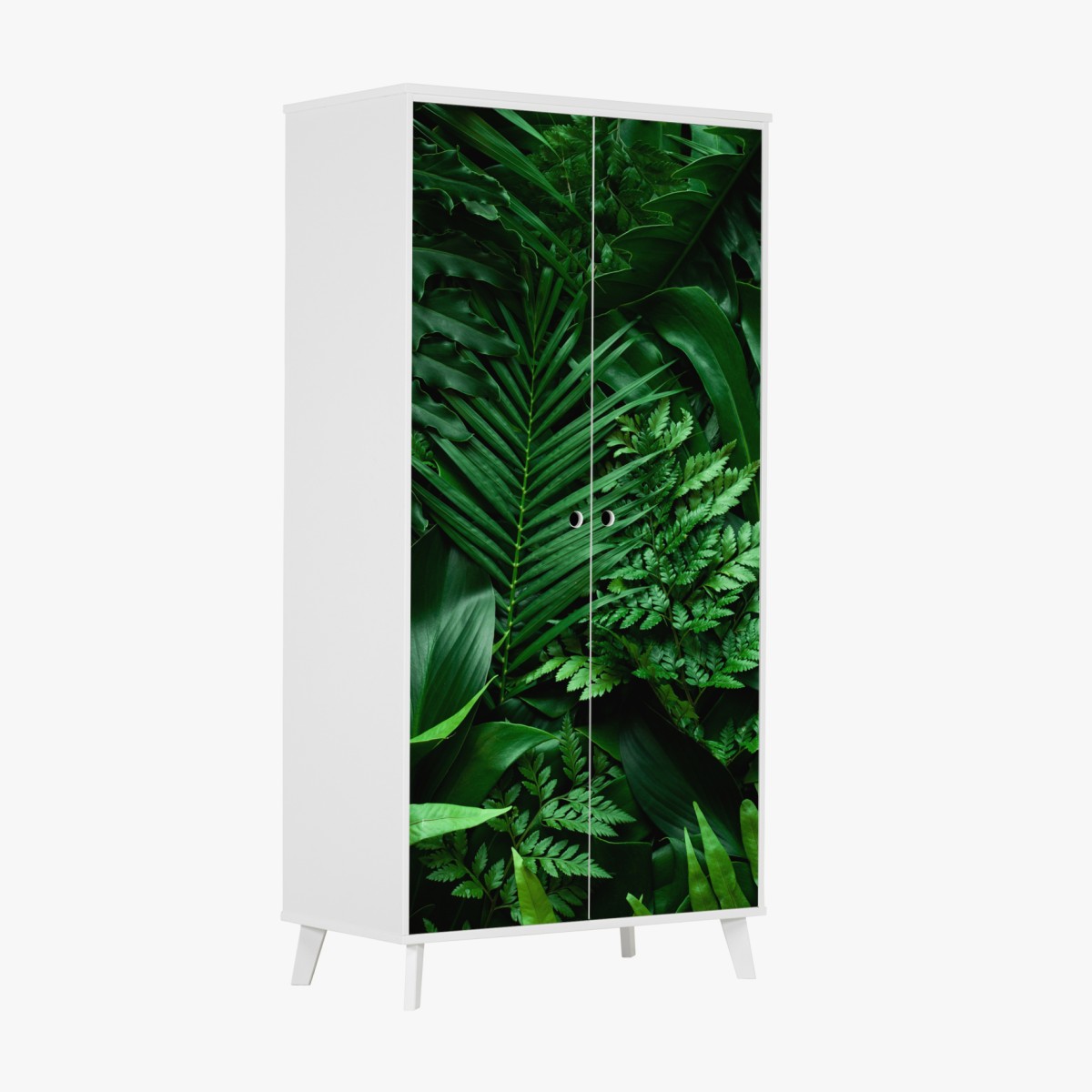 Wardrobe sticker lush tropical jungle leaves