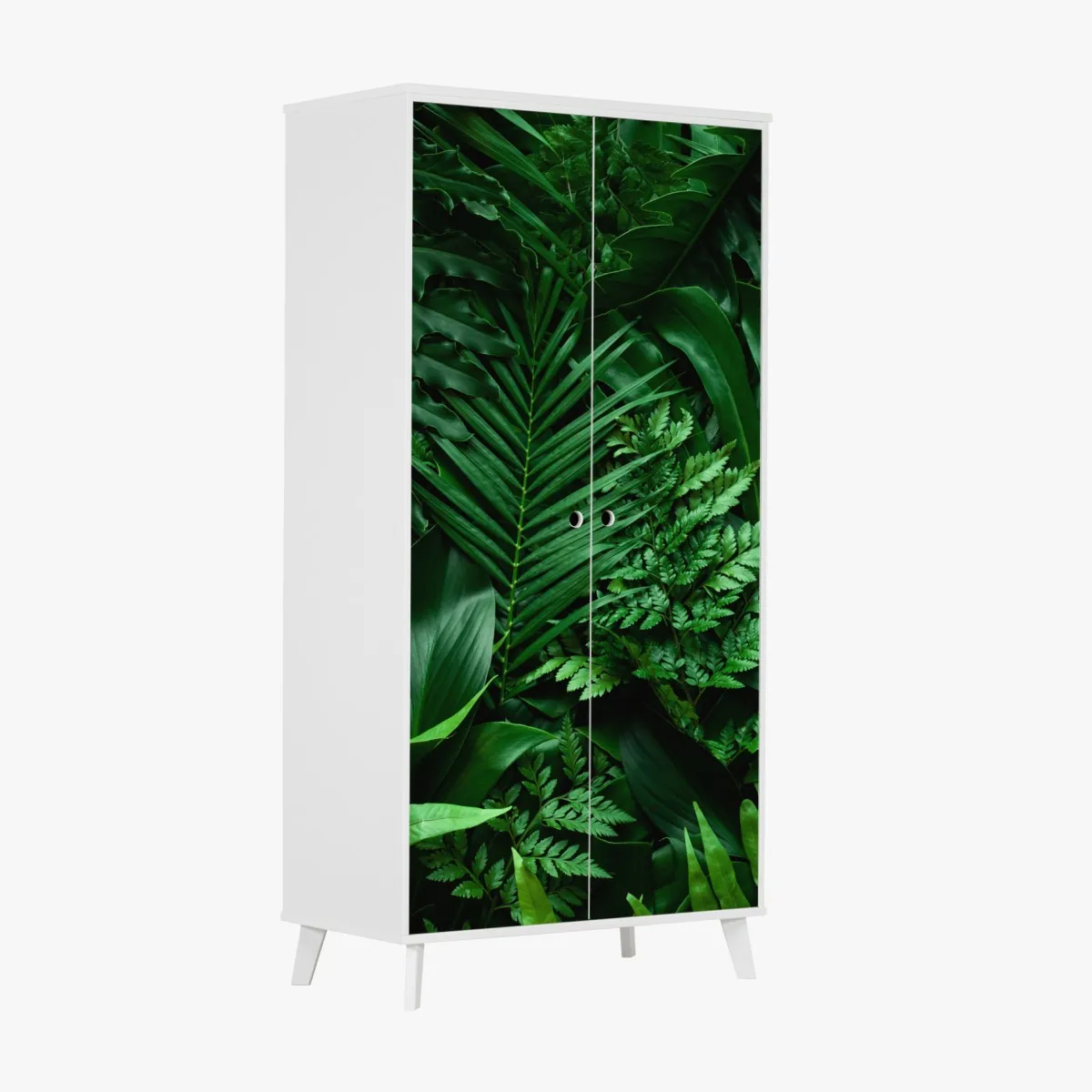 Naklejka na szafę bujne tropikalne liście – Wallissimo® Naklejka na szafę bujne tropikalne liście – Wallissimo®