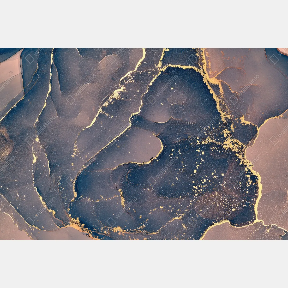 Naklejka na szafę granatowo-złota marmurowa abstrakcja – Wallissimo® Naklejka na szafę granatowo-złota marmurowa abstrakcja – Wallissimo®