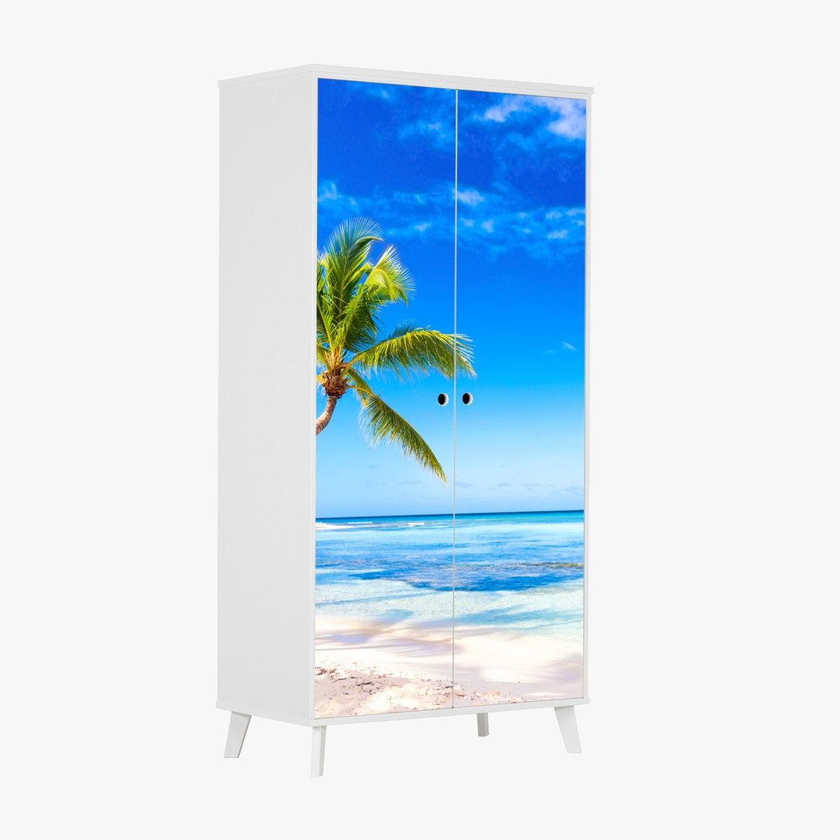Wardrobe sticker tropical palm beach panorama