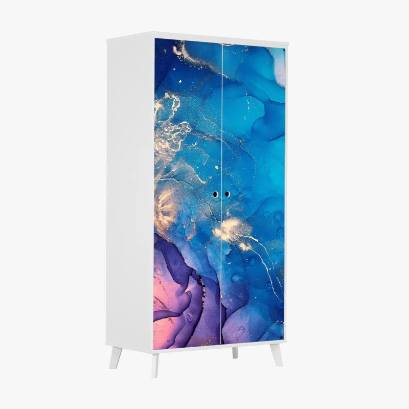 Naklejka na szafę tropikalny wzór z liśćmi monstery – Wallissimo®