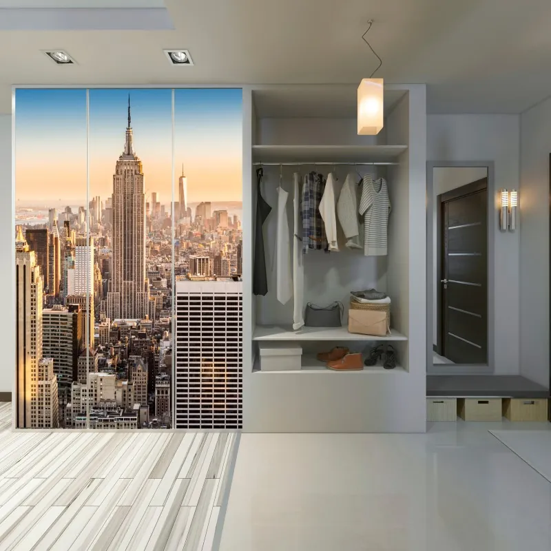 Naklejka na szafę trzy czerwone tulipany na czarnym tle – Wallissimo®