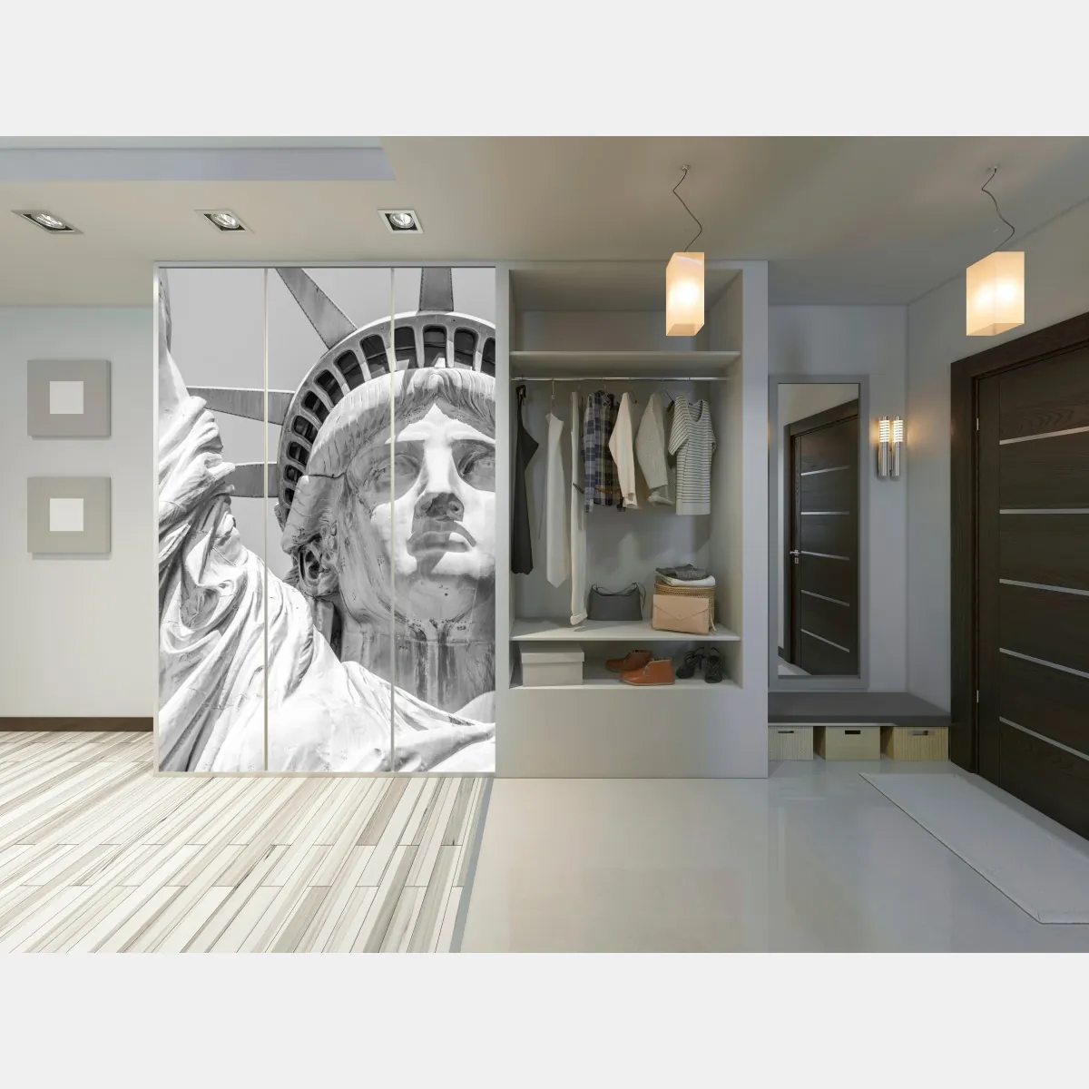 Naklejka na szafę Statua Wolności z bliska – Wallissimo® Naklejka na szafę Statua Wolności z bliska – Wallissimo®