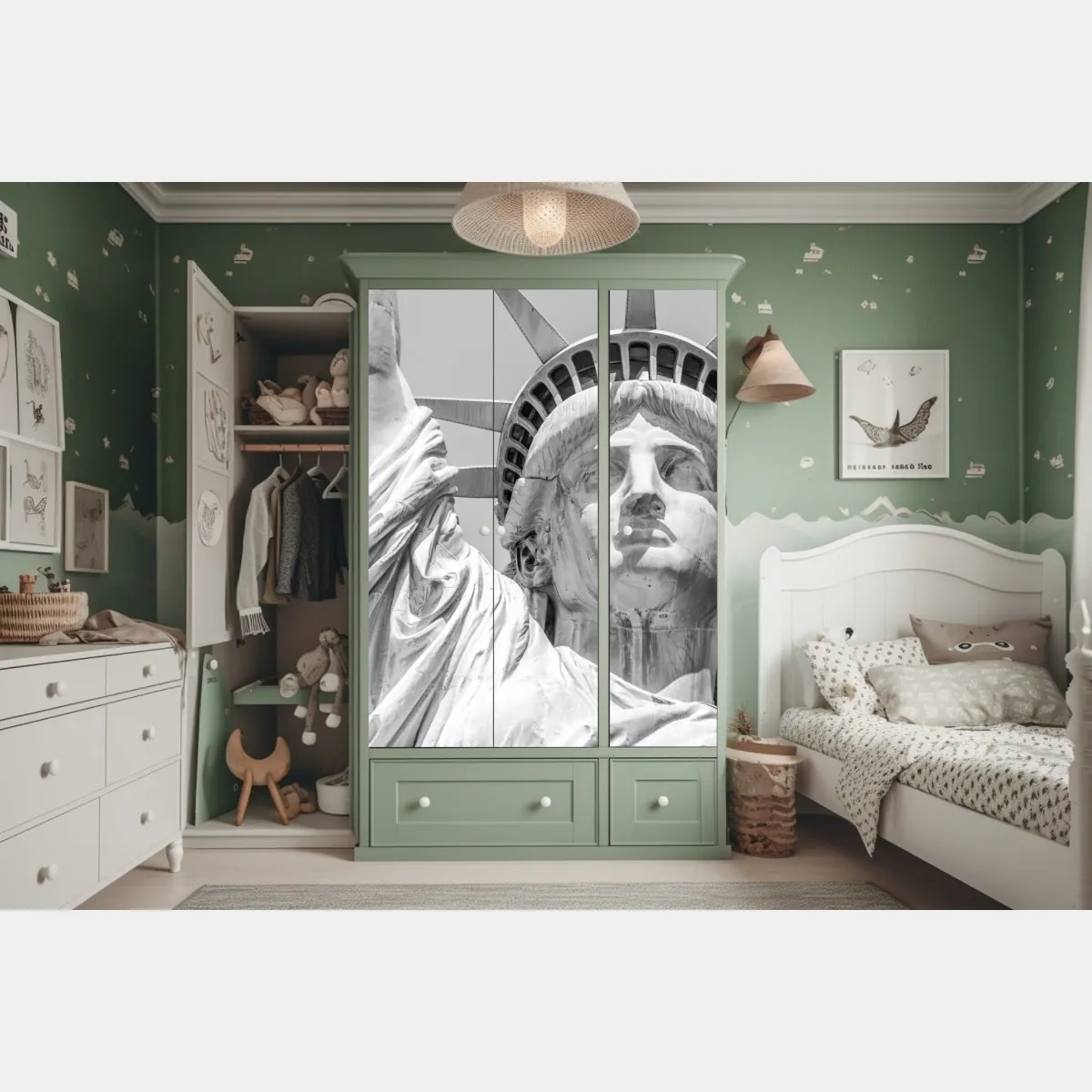 Naklejka na szafę Statua Wolności z bliska – Wallissimo® Naklejka na szafę Statua Wolności z bliska – Wallissimo®