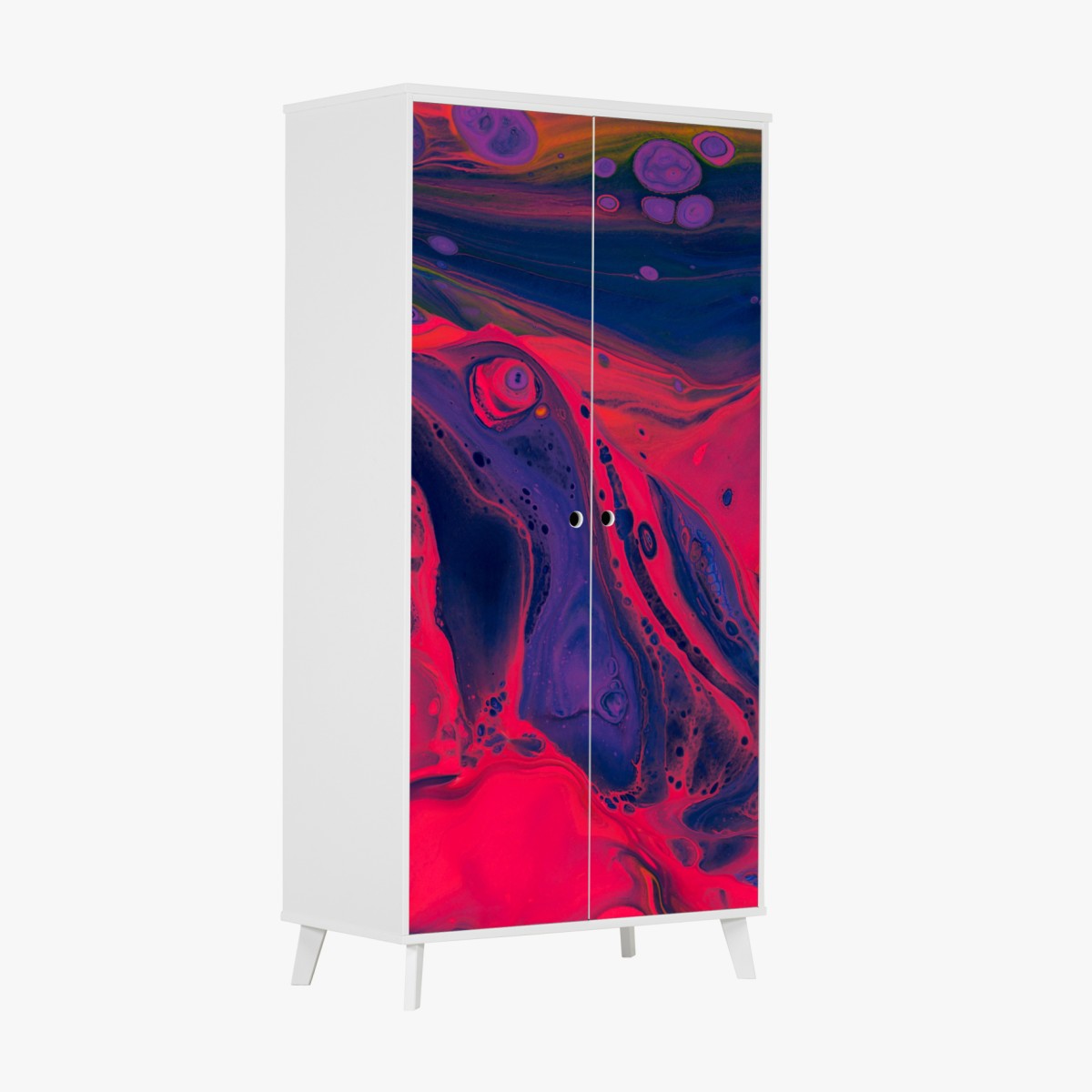 Wardrobe sticker vibrant pink abstract fluid art
