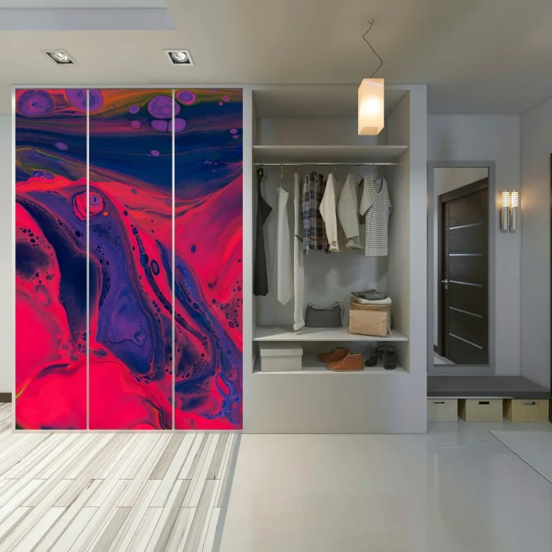 Naklejka na szafę biały marmur ze złotymi żyłkami – Wallissimo®