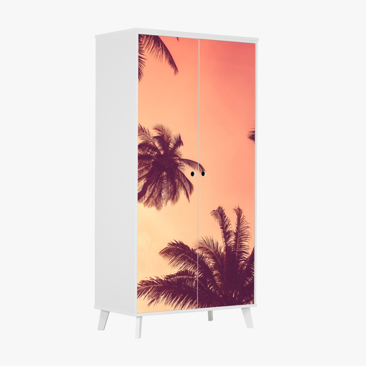 Wardrobe sticker tropical palms at sunset