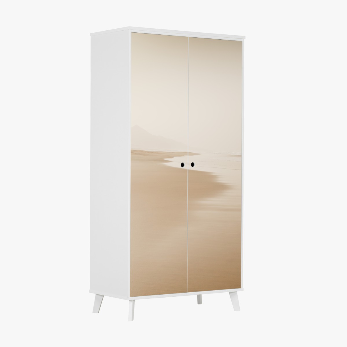 Wardrobe sticker serene sepia beachscape