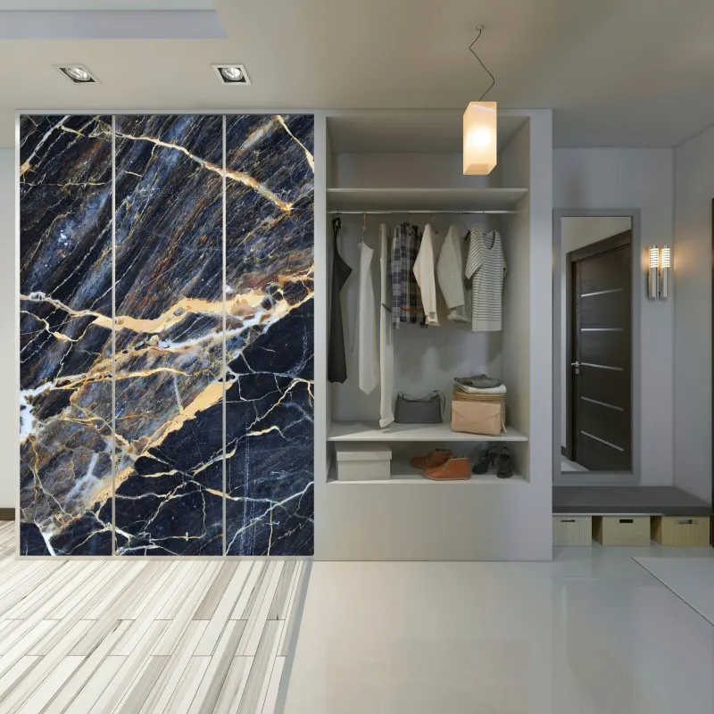 Naklejka na szafę trzy czerwone tulipany na czarnym tle – Wallissimo®