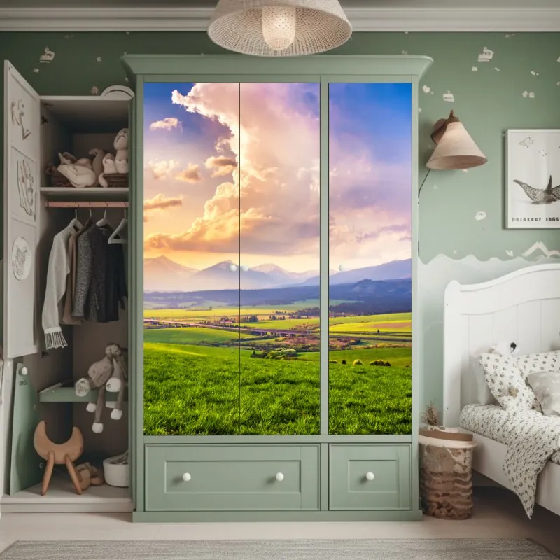 Naklejka na szafę pastelowy wzór muszelkowy – Wallissimo®