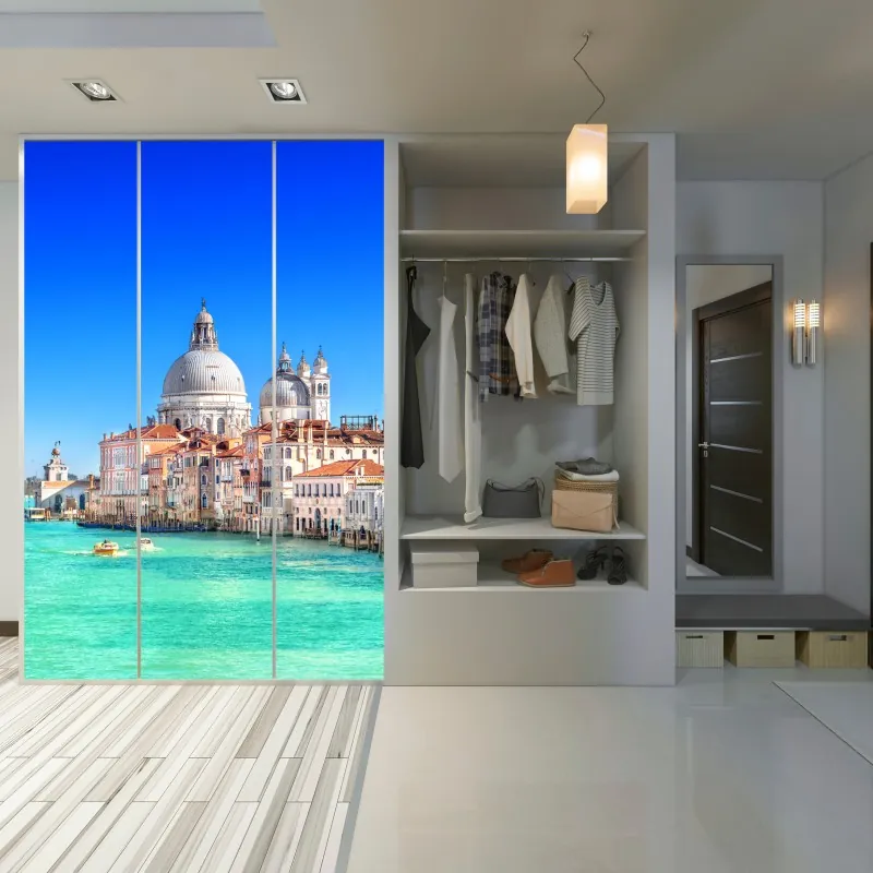 Naklejka na szafę mglisty las sosnowy – Wallissimo®