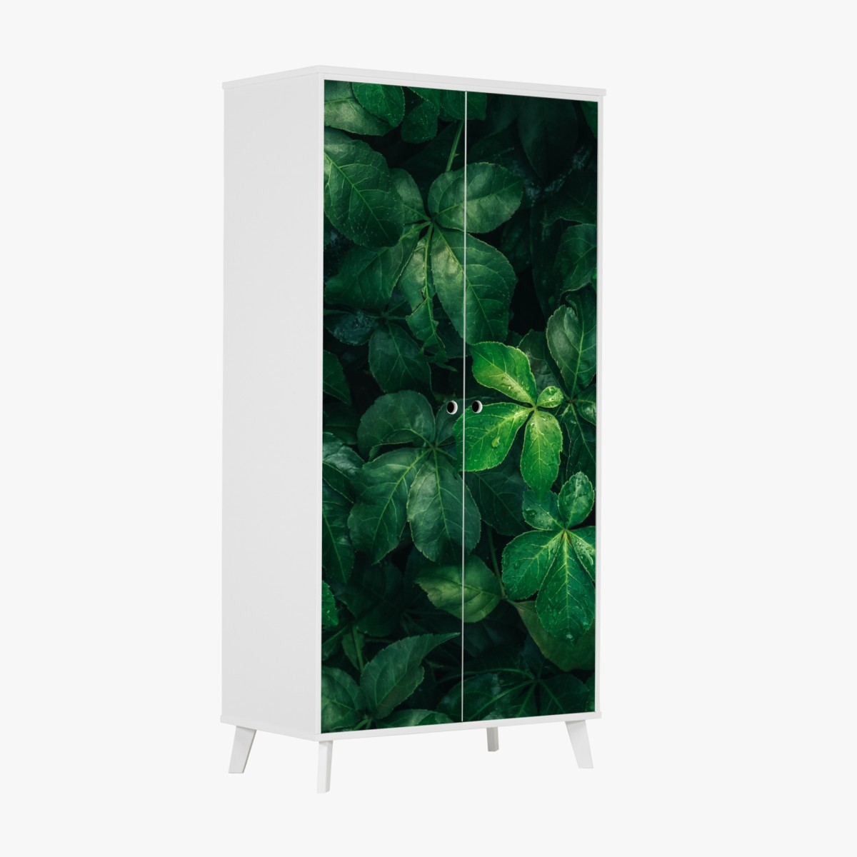 Wardrobe sticker lush tropical green foliage
