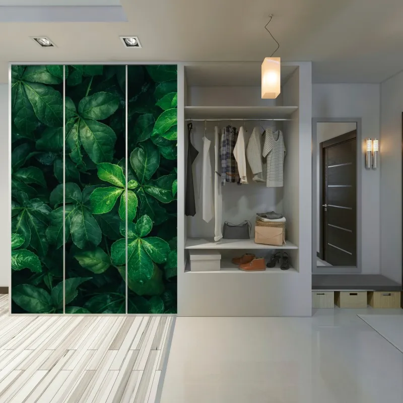 Naklejka na szafę trzy czerwone tulipany na czarnym tle – Wallissimo®