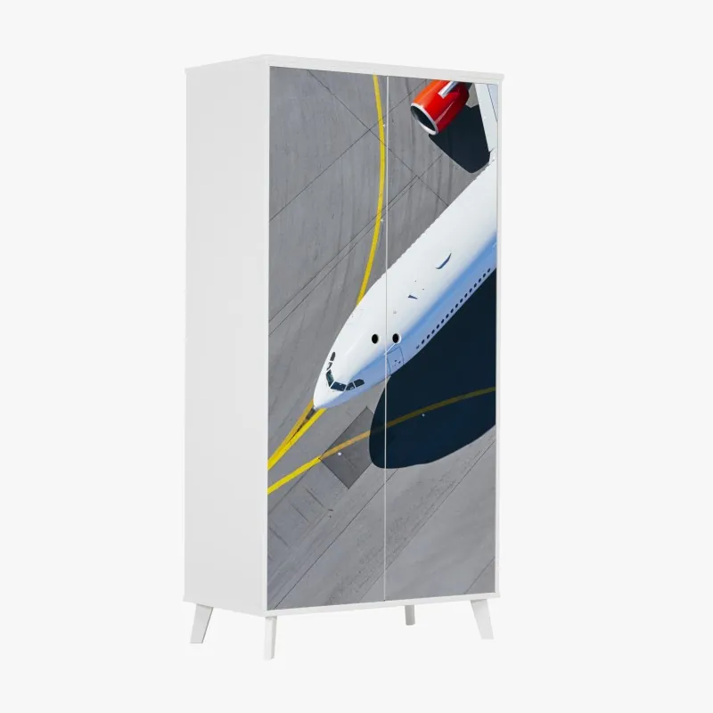 Naklejka na szafę mglisty most wiszący prowadzący w mgłę – Wallissimo®