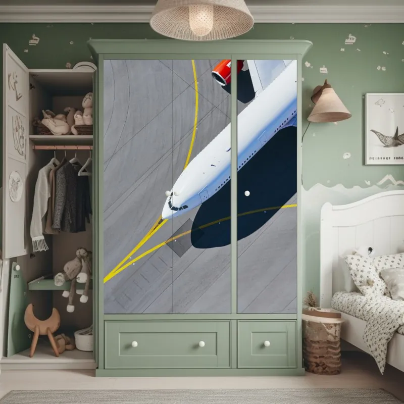 Naklejka na szafę mglisty most wiszący prowadzący w mgłę – Wallissimo®