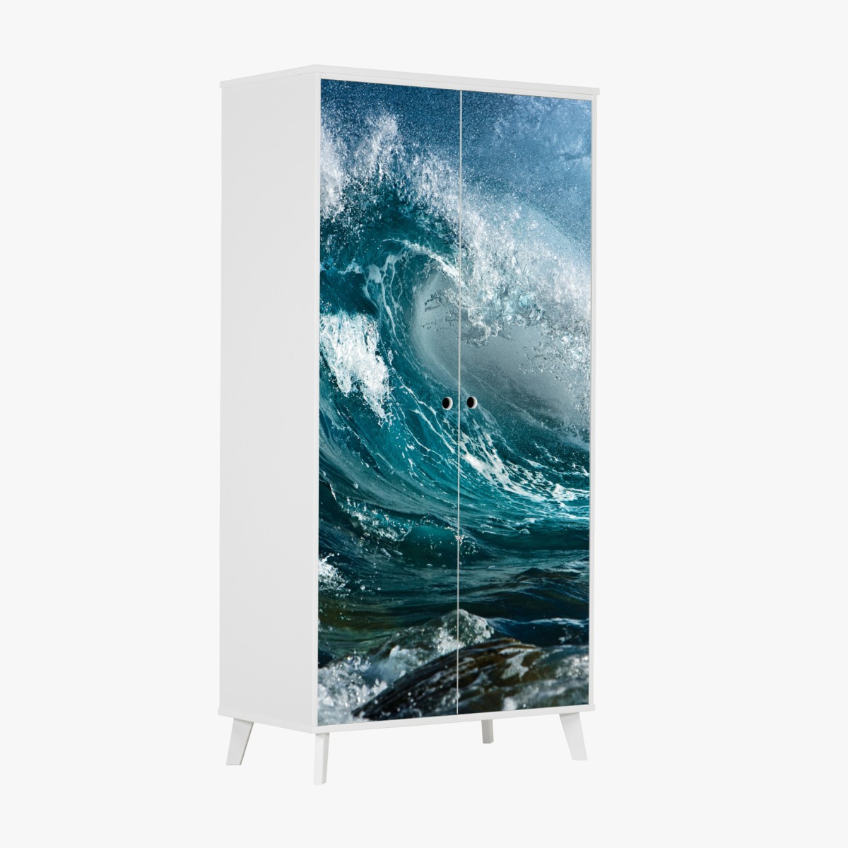 Wardrobe sticker turquoise ocean wave in motion