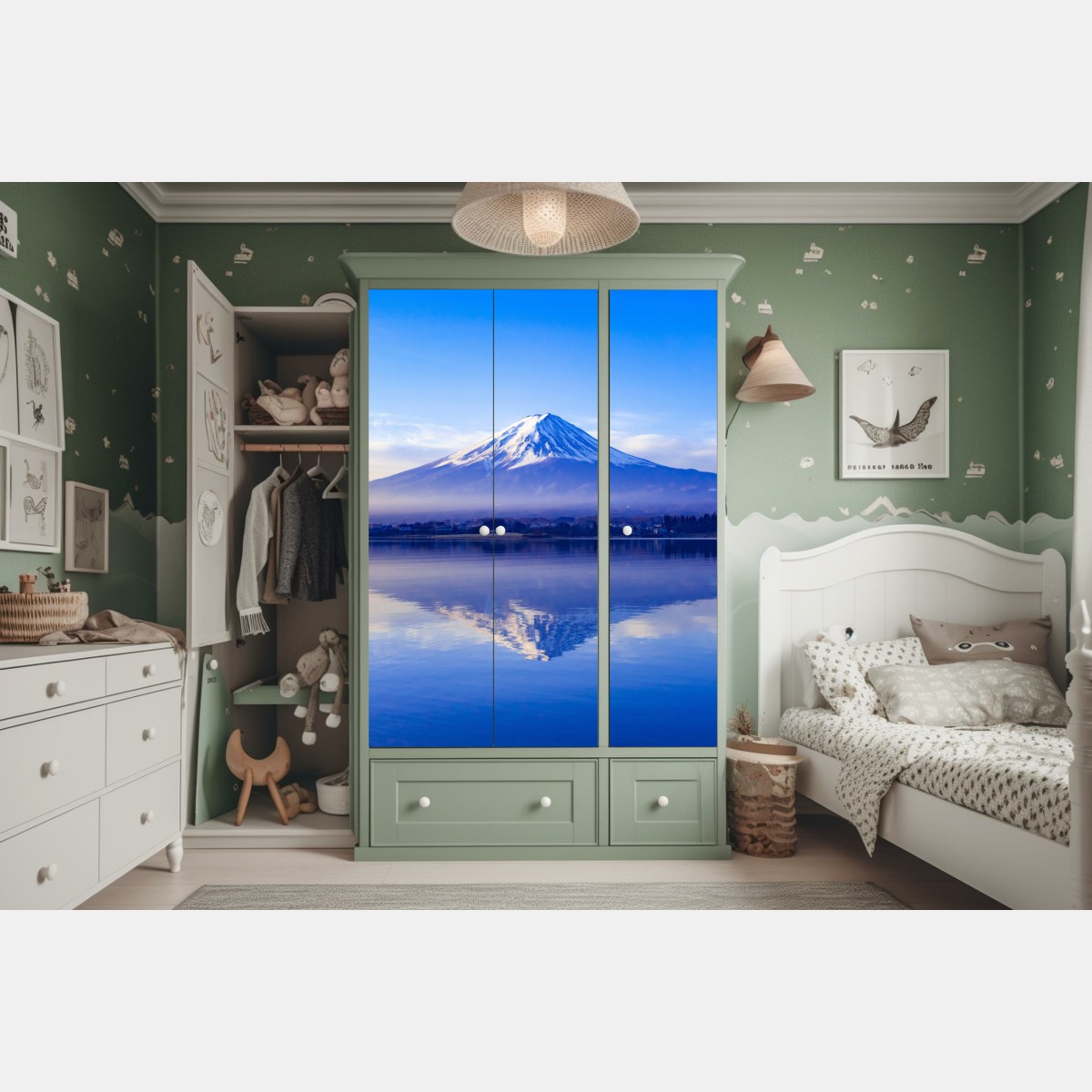 Naklejka na szafę Góra Fuji poranne odbicie nad jeziorem – Wallissimo® Naklejka na szafę Góra Fuji poranne odbicie nad jeziorem – Wallissimo®