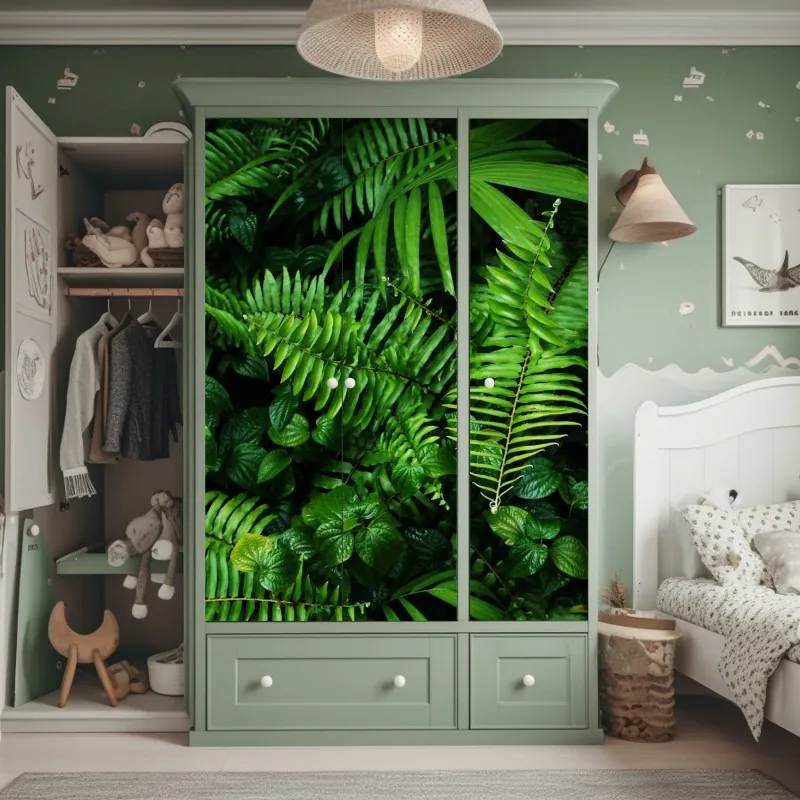 Naklejka na szafę mgła nad alpejskim jeziorem – Wallissimo®