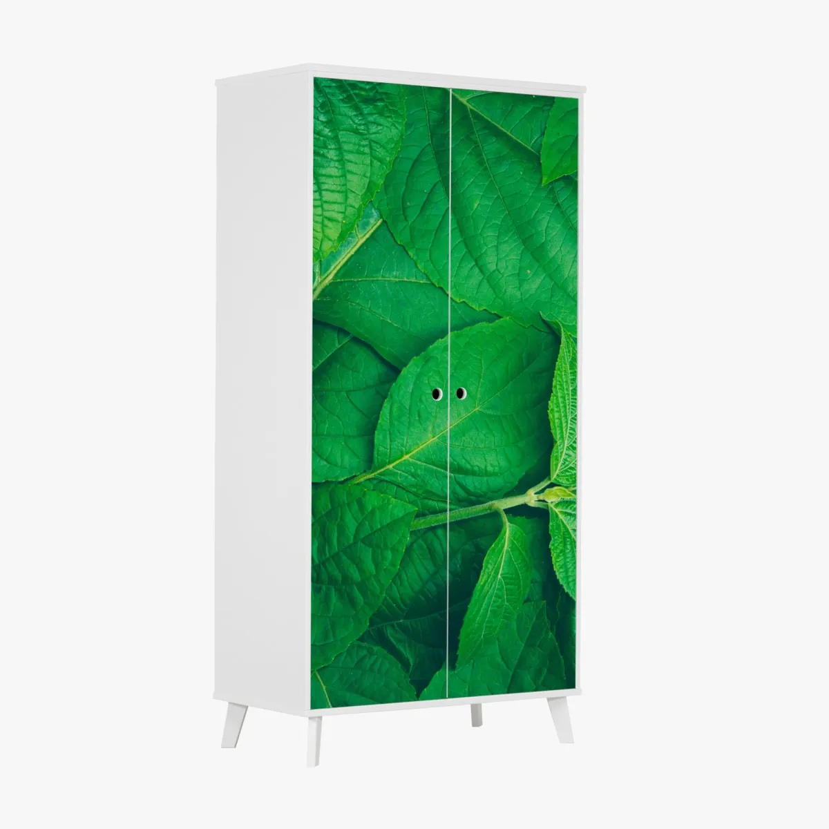 Naklejka na szafę soczyste zielone liście – Wallissimo® Naklejka na szafę soczyste zielone liście – Wallissimo®