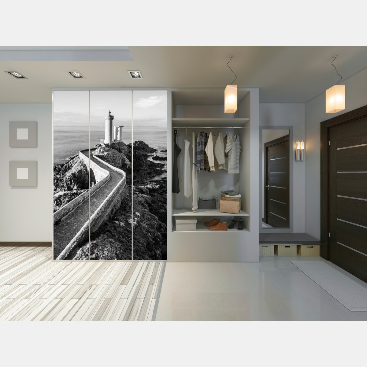 Naklejka na szafę latarnia morska na skalistym wybrzeżu – Wallissimo® Naklejka na szafę latarnia morska na skalistym wybrzeżu – Wallissimo®