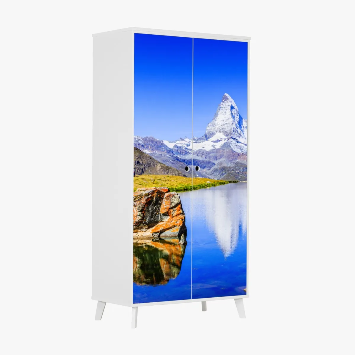 Naklejka na szafę Matterhorn odbicie w Stellisee, Zermatt – Wallissimo® Naklejka na szafę Matterhorn odbicie w Stellisee, Zermatt – Wallissimo®