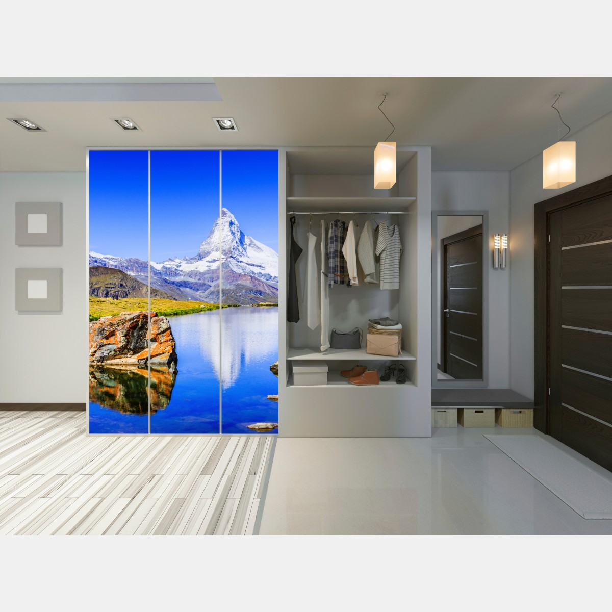 Naklejka na szafę Matterhorn odbicie w Stellisee, Zermatt – Wallissimo® Naklejka na szafę Matterhorn odbicie w Stellisee, Zermatt – Wallissimo®