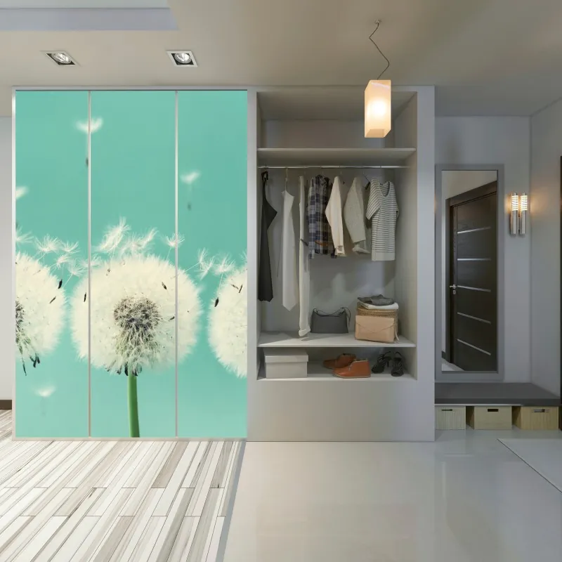 Naklejka na szafę elegancki szary wzór damasceński – Wallissimo®